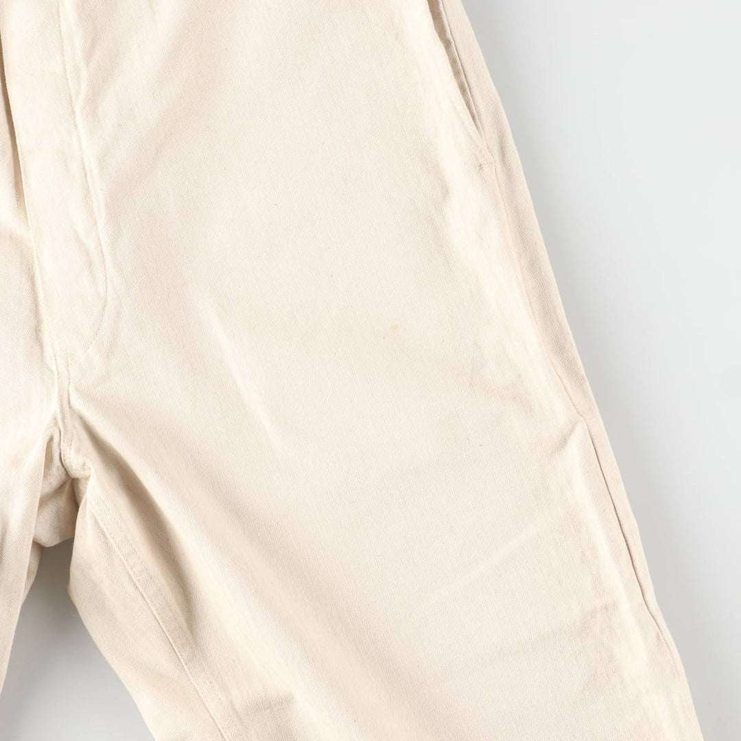 1980'S German Army Herringbone Sailor Pants, Size 50, Men's, Size W37, Vintage cotton white type Vintage Second Hand