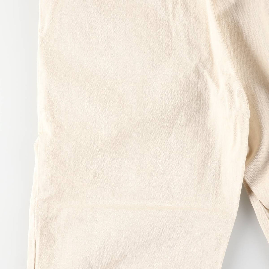 1980'S German Army Herringbone Sailor Pants, Size 50, Men's, Size W37, Vintage cotton white type Vintage Second Hand