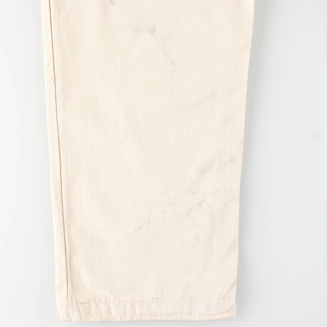 1980'S German Army Herringbone Sailor Pants, Size 50, Men's, Size W37, Vintage cotton white type Vintage Second Hand