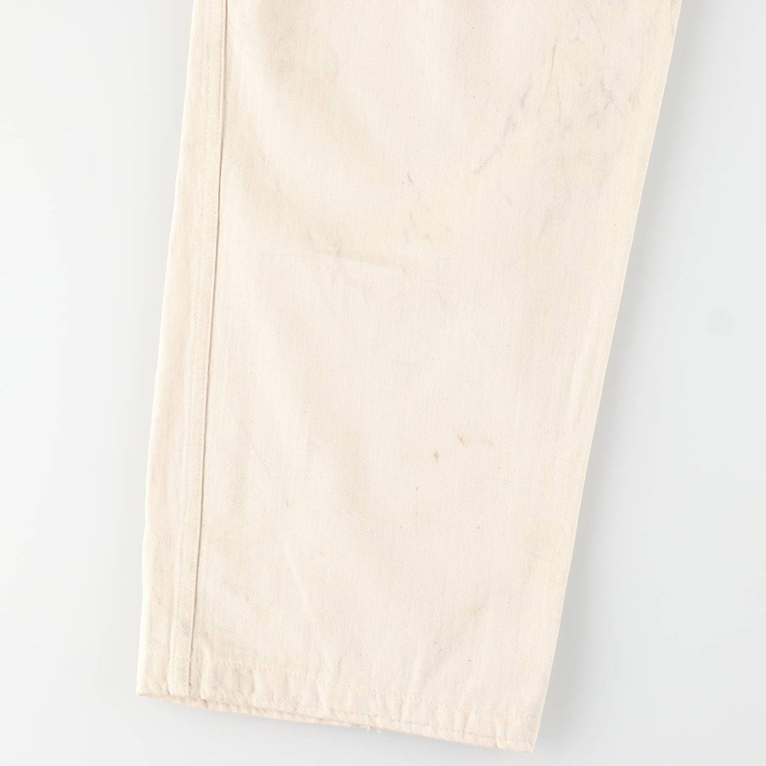 1980'S German Army Herringbone Sailor Pants, Size 50, Men's, Size W37, Vintage cotton white type Vintage Second Hand