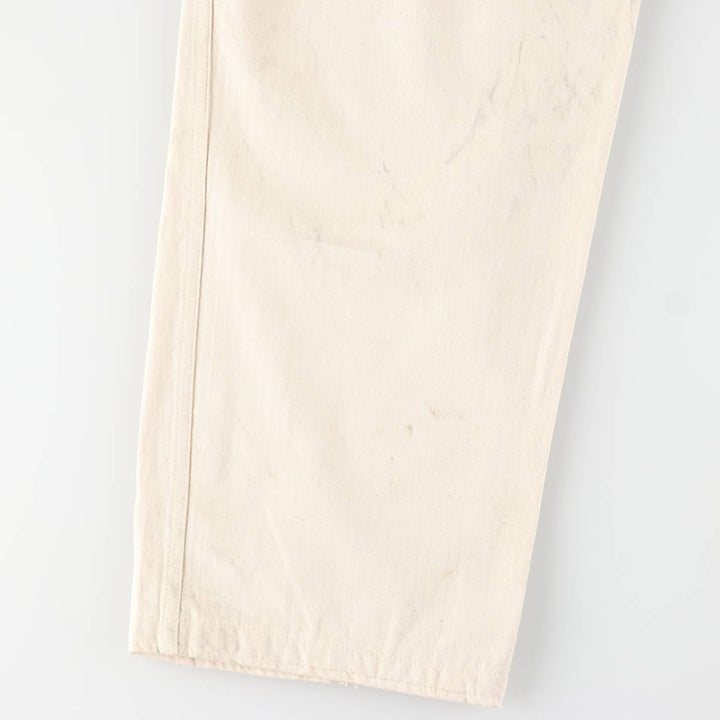 1980'S German Army Herringbone Sailor Pants, Size 50, Men's, Size W37, Vintage cotton white type Vintage Second Hand
