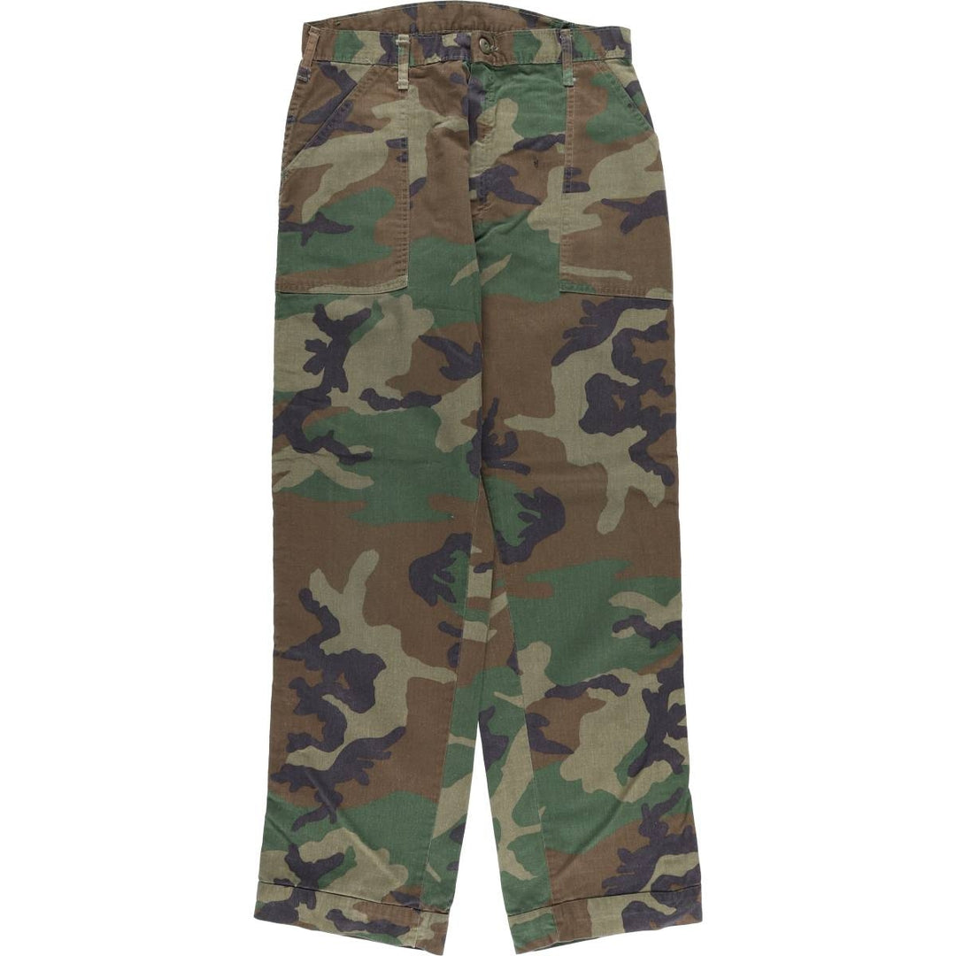 Vintage 60s-70'S Camouflage Woodland Camo Military Baker Pants for Men, Size W30 unclear Khaki type Vintage Second Hand
