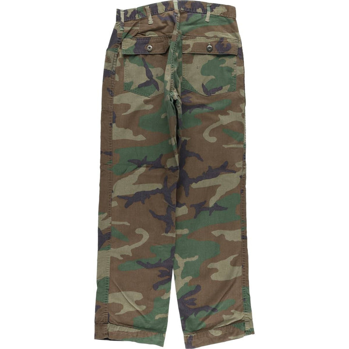 Vintage 60s-70'S Camouflage Woodland Camo Military Baker Pants for Men, Size W30 unclear Khaki type Vintage Second Hand