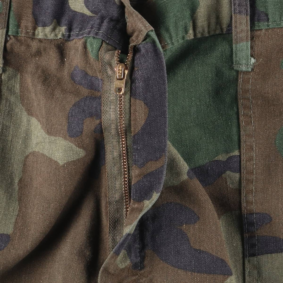 Vintage 60s-70'S Camouflage Woodland Camo Military Baker Pants for Men, Size W30 unclear Khaki type Vintage Second Hand