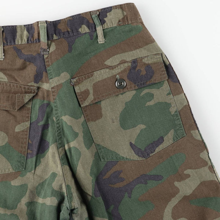Vintage 60s-70'S Camouflage Woodland Camo Military Baker Pants for Men, Size W30 unclear Khaki type Vintage Second Hand