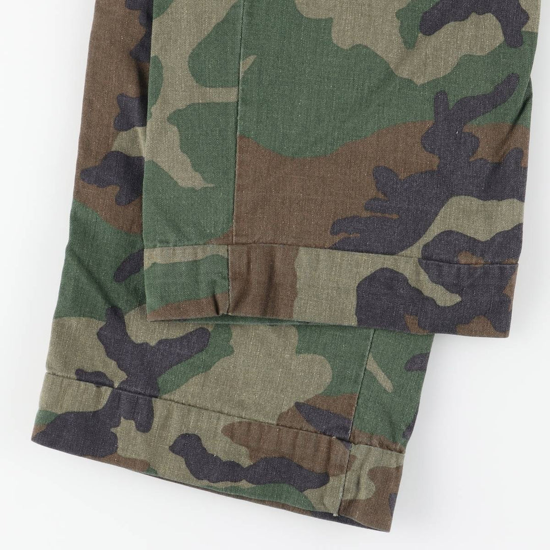 Vintage 60s-70'S Camouflage Woodland Camo Military Baker Pants for Men, Size W30 unclear Khaki type Vintage Second Hand