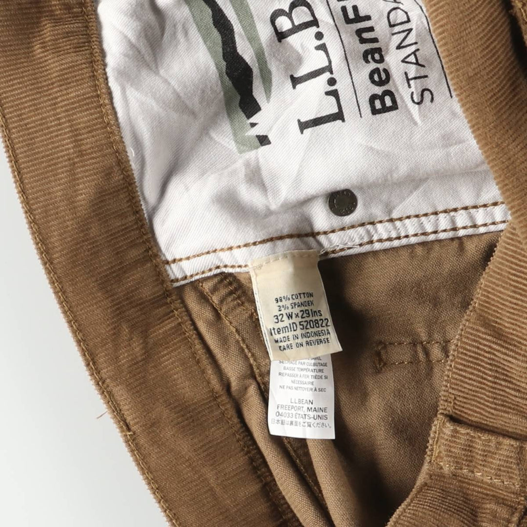 LLBean Standard Fit Corduroy Pants, Men's, Size W33 cotton brown type Vintage Second Hand