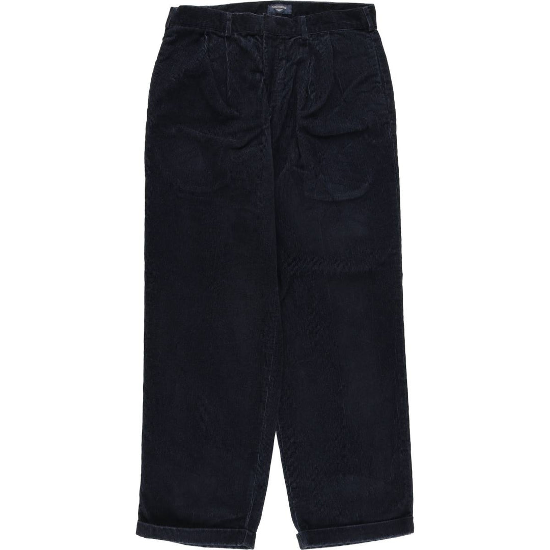 2000'S Dockers Two-pleat Corduroy Pants Men's Size W33 cotton navy blue type Vintage Second Hand