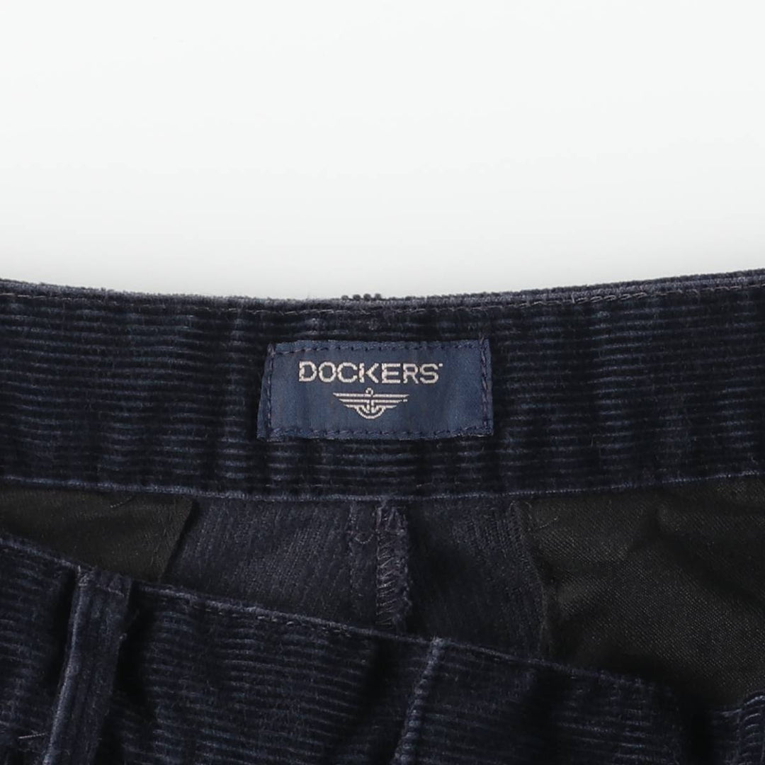 2000'S Dockers Two-pleat Corduroy Pants Men's Size W33 cotton navy blue type Vintage Second Hand