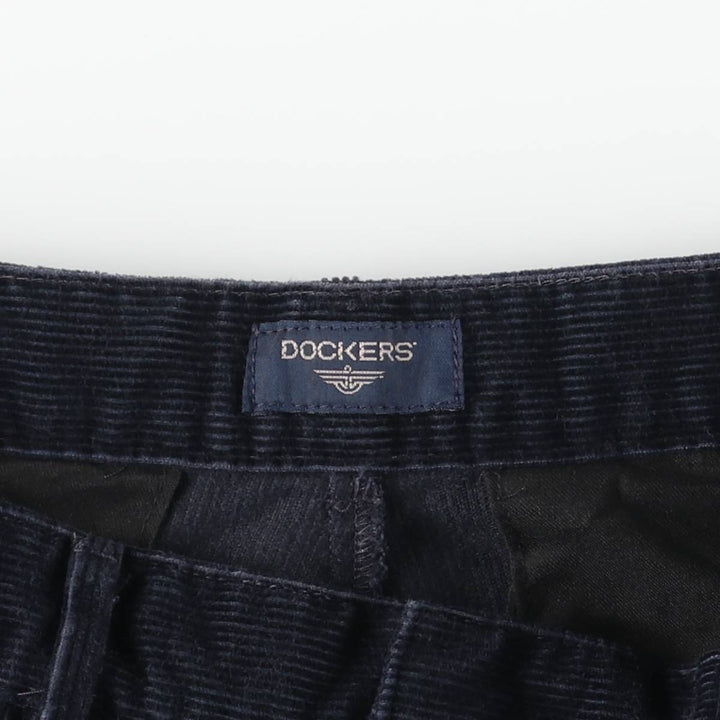 2000'S Dockers Two-pleat Corduroy Pants Men's Size W33 cotton navy blue type Vintage Second Hand