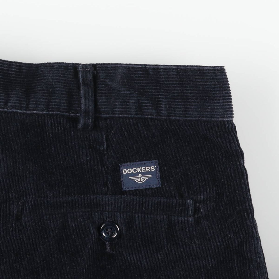 2000'S Dockers Two-pleat Corduroy Pants Men's Size W33 cotton navy blue type Vintage Second Hand