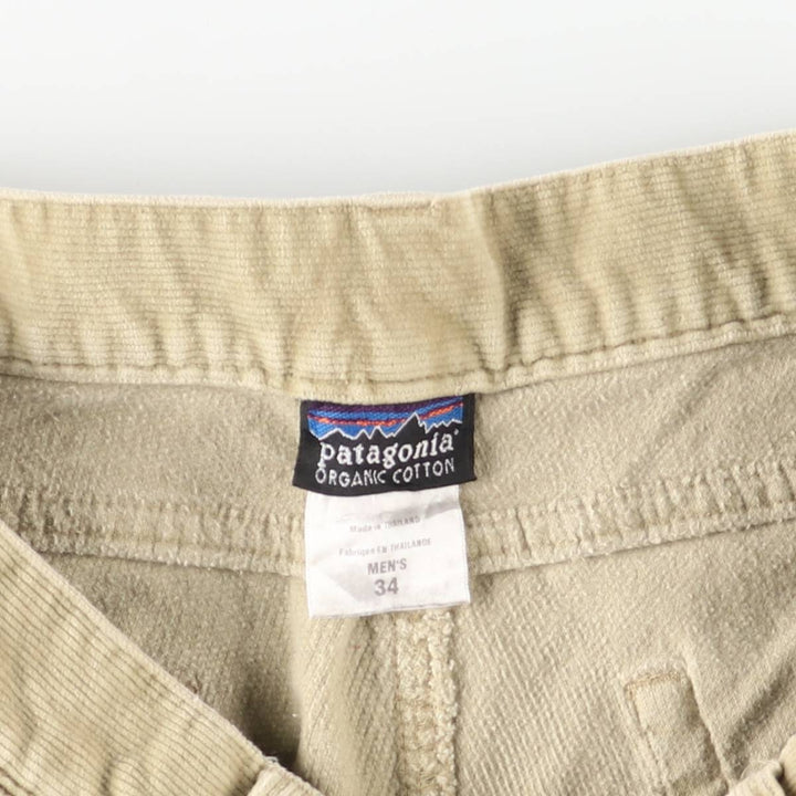 2000'S Patagonia ORGANIC COTTON Corduroy Pants (55105F7) Men's Size 34 Organic cotton Beige type Vintage Second Hand