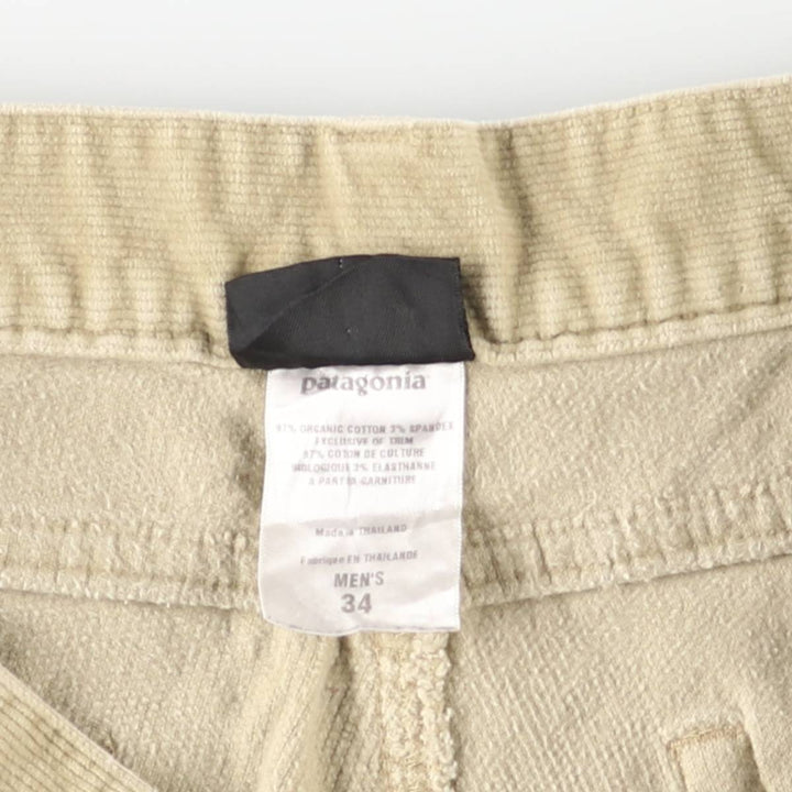 2000'S Patagonia ORGANIC COTTON Corduroy Pants (55105F7) Men's Size 34 Organic cotton Beige type Vintage Second Hand
