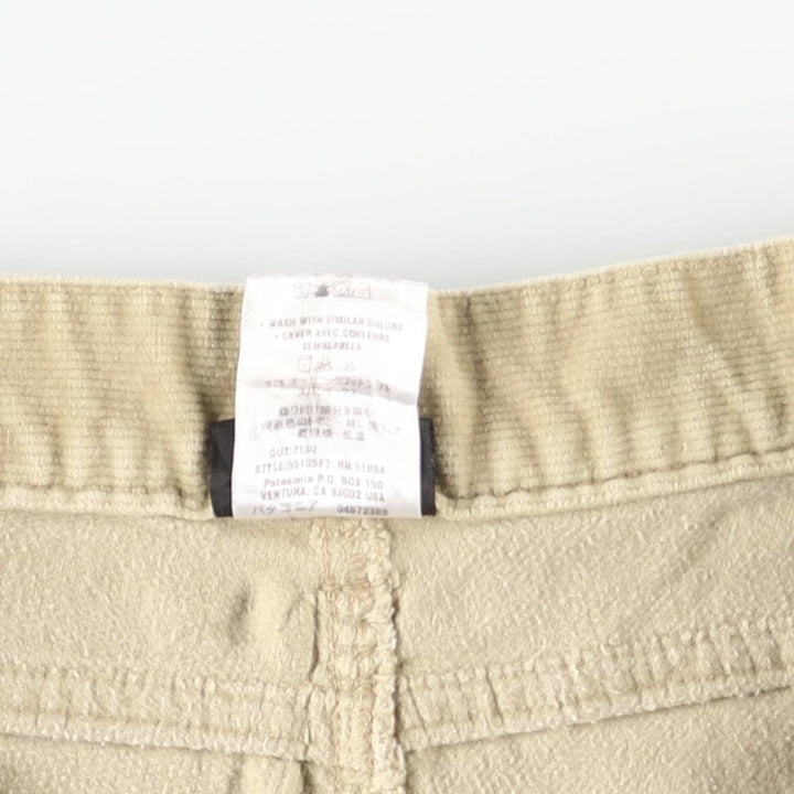 2000'S Patagonia ORGANIC COTTON Corduroy Pants (55105F7) Men's Size 34 Organic cotton Beige type Vintage Second Hand