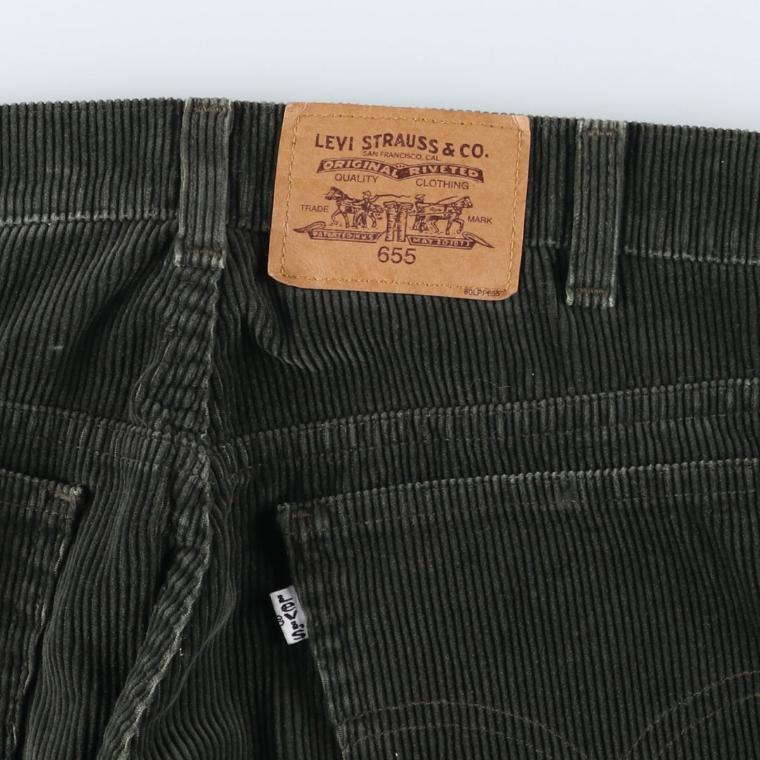 Levi's 655 Corduroy Pants, Made in Canada, Men's Size W34 cotton Khaki type sage green Vintage Second Hand