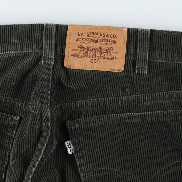 Levi's 655 Corduroy Pants, Made in Canada, Men's Size W34 cotton Khaki type sage green Vintage Second Hand
