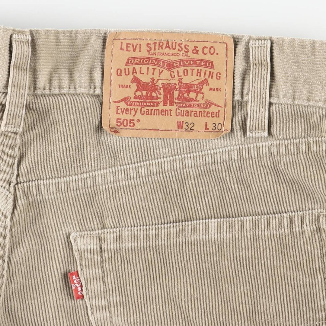 2000'S Levi's 505 Regular Fit Straight Leg Corduroy Pants, Men's, Size W32 cotton Beige type Vintage Second Hand