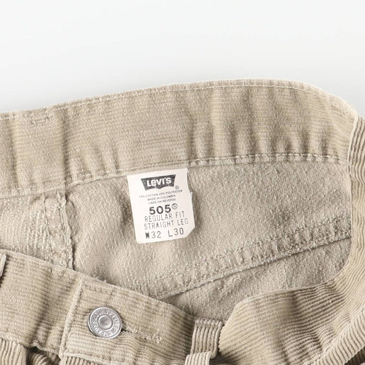 2000'S Levi's 505 Regular Fit Straight Leg Corduroy Pants, Men's, Size W32 cotton Beige type Vintage Second Hand