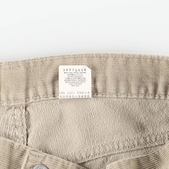 2000'S Levi's 505 Regular Fit Straight Leg Corduroy Pants, Men's, Size W32 cotton Beige type Vintage Second Hand