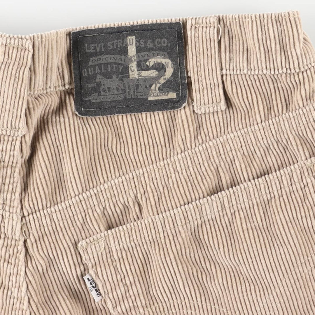 90'S Levi's L2 Relax Fit Corduroy Pants with White Tab, Men's Size W31, Vintage cotton Beige type Vintage Second Hand