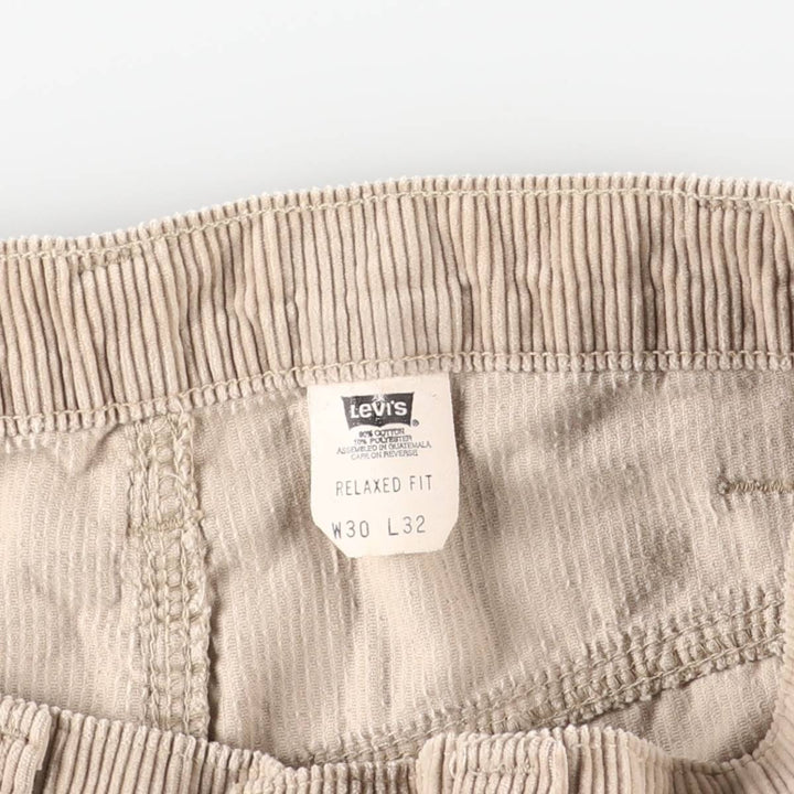 90'S Levi's L2 Relax Fit Corduroy Pants with White Tab, Men's Size W31, Vintage cotton Beige type Vintage Second Hand