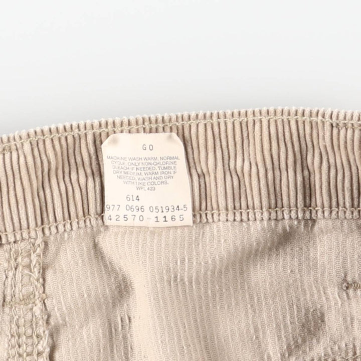 90'S Levi's L2 Relax Fit Corduroy Pants with White Tab, Men's Size W31, Vintage cotton Beige type Vintage Second Hand