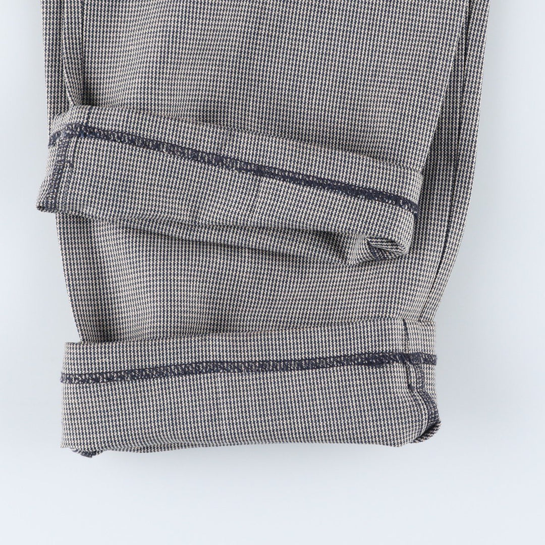 90'S Dockers Class A Houndstooth Pattern Linen and Cotton Slacks, Men's, Size W37, Vintage cotton gray type Vintage Second Hand