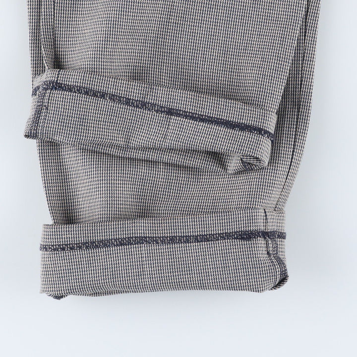 90'S Dockers Class A Houndstooth Pattern Linen and Cotton Slacks, Men's, Size W37, Vintage cotton gray type Vintage Second Hand