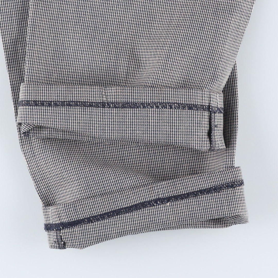 90'S Dockers Class A Houndstooth Pattern Linen and Cotton Slacks, Men's, Size W37, Vintage cotton gray type Vintage Second Hand