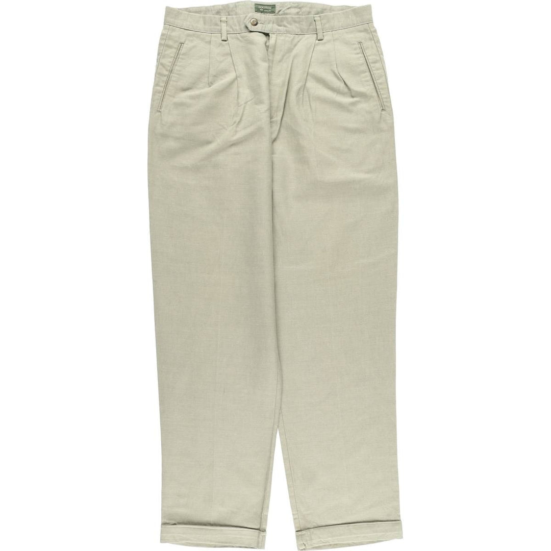90'S Dockers Class A Linen and Cotton Slacks, Men's, Size 36, Vintage cotton Khaki type sage green Vintage Second Hand