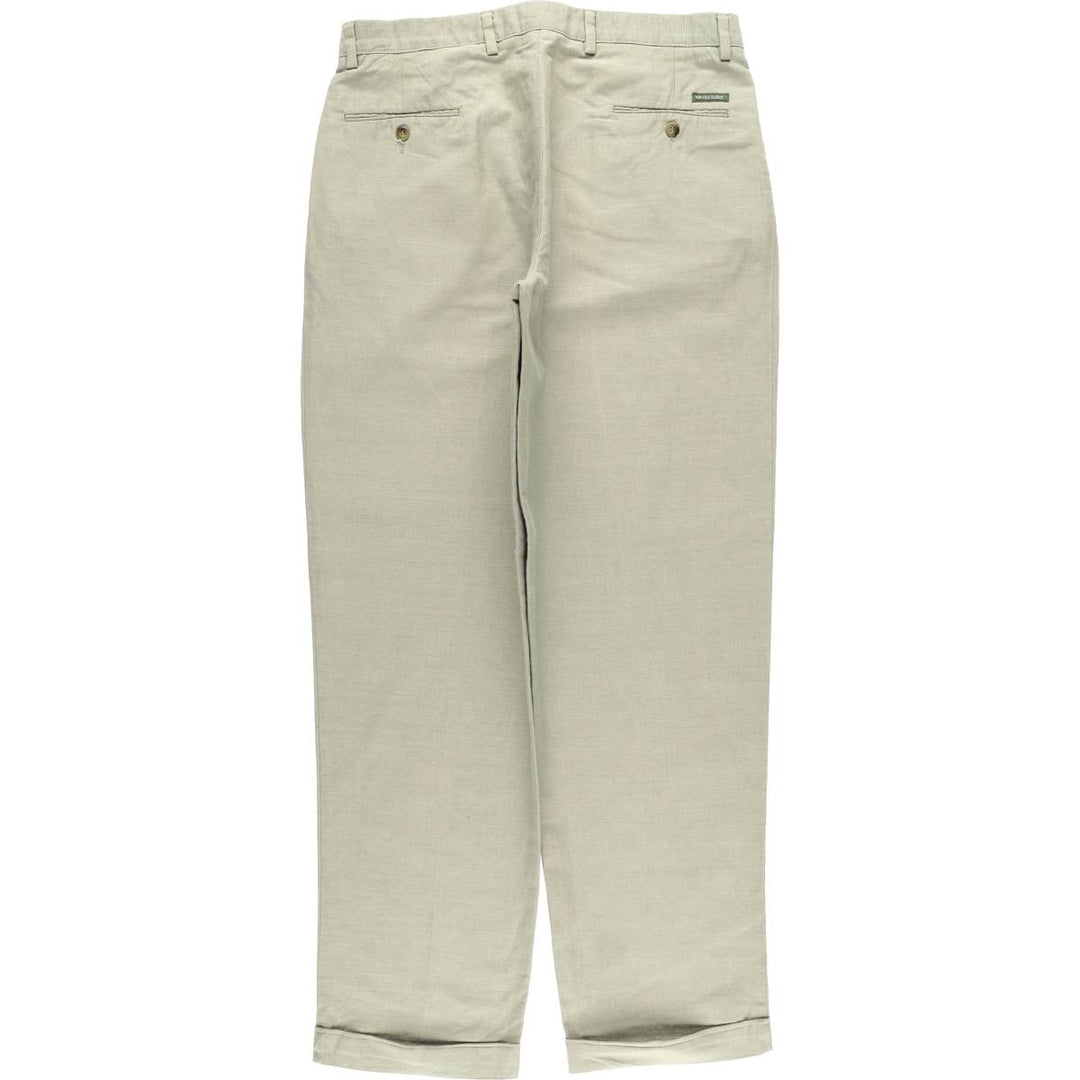 90'S Dockers Class A Linen and Cotton Slacks, Men's, Size 36, Vintage cotton Khaki type sage green Vintage Second Hand