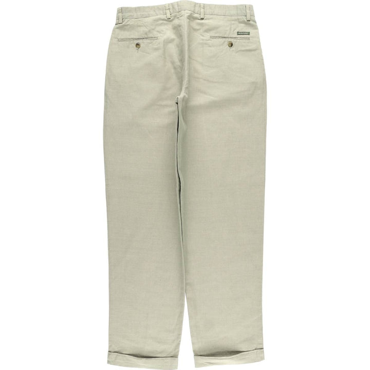 90'S Dockers Class A Linen and Cotton Slacks, Men's, Size 36, Vintage cotton Khaki type sage green Vintage Second Hand