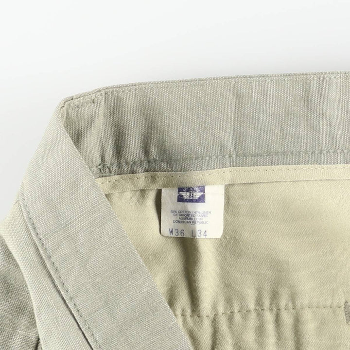 90'S Dockers Class A Linen and Cotton Slacks, Men's, Size 36, Vintage cotton Khaki type sage green Vintage Second Hand