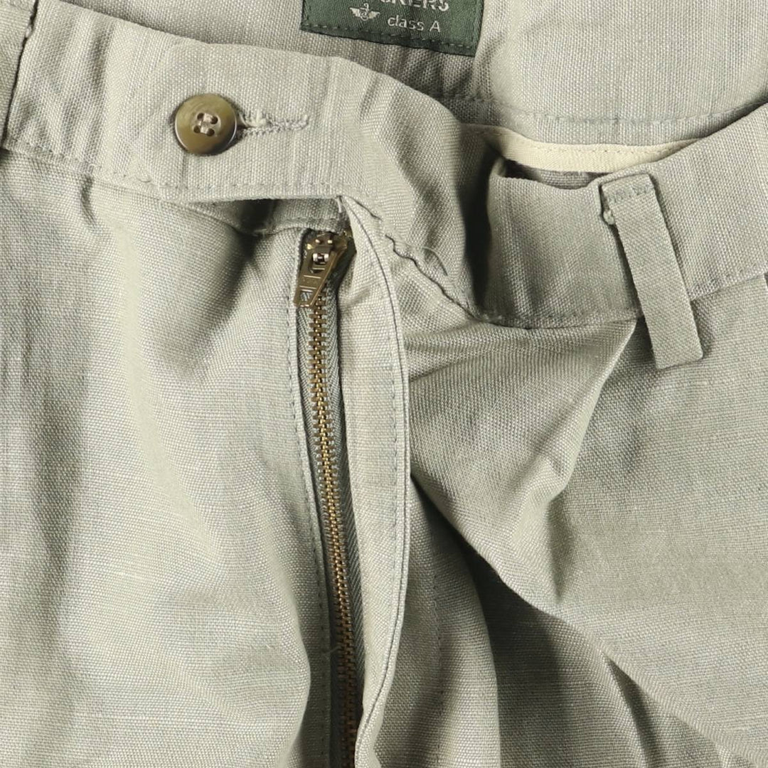 90'S Dockers Class A Linen and Cotton Slacks, Men's, Size 36, Vintage cotton Khaki type sage green Vintage Second Hand