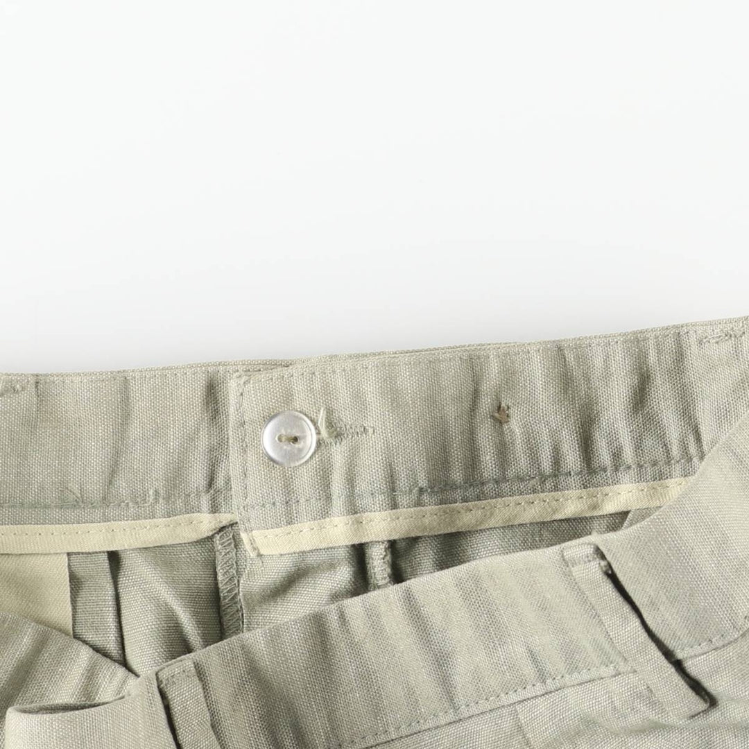 90'S Dockers Class A Linen and Cotton Slacks, Men's, Size 36, Vintage cotton Khaki type sage green Vintage Second Hand