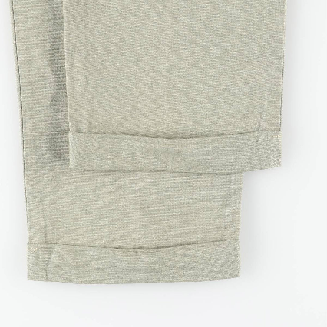 90'S Dockers Class A Linen and Cotton Slacks, Men's, Size 36, Vintage cotton Khaki type sage green Vintage Second Hand