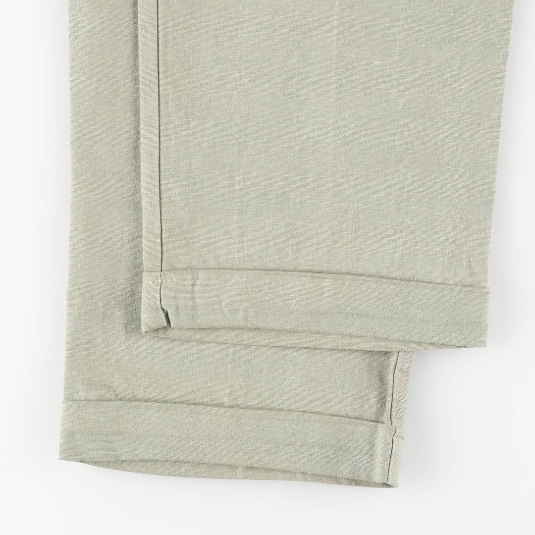 90'S Dockers Class A Linen and Cotton Slacks, Men's, Size 36, Vintage cotton Khaki type sage green Vintage Second Hand