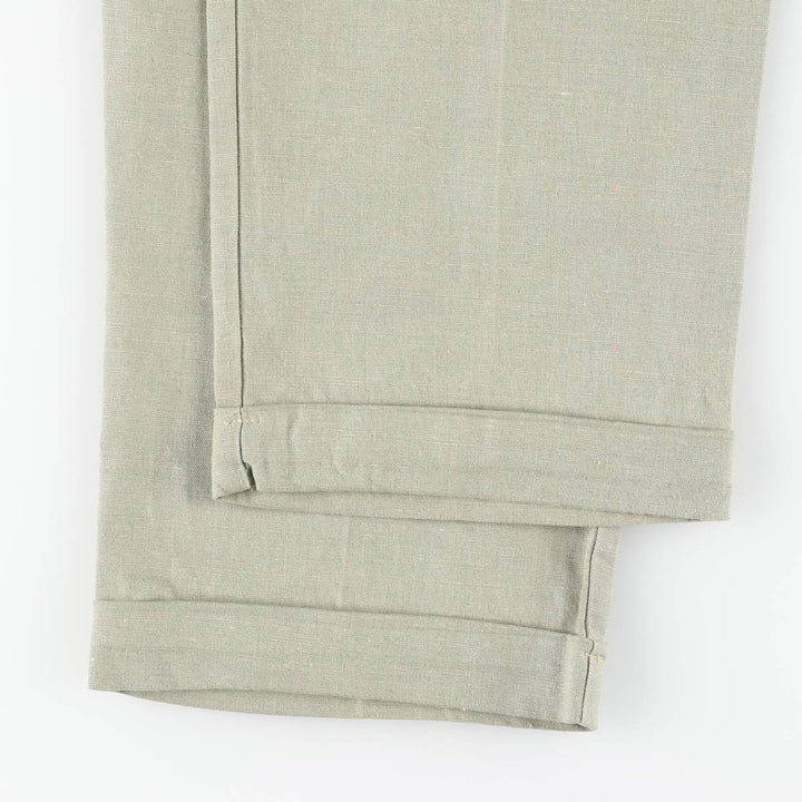 90'S Dockers Class A Linen and Cotton Slacks, Men's, Size 36, Vintage cotton Khaki type sage green Vintage Second Hand