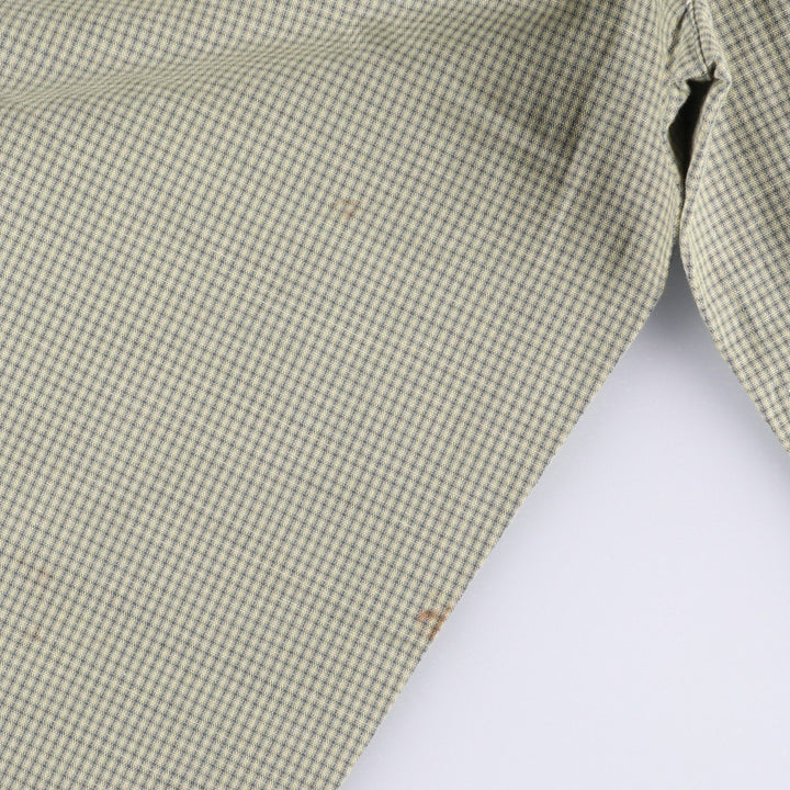 90'S Dockers Class A Check Pattern Two-Pleated Cotton and Linen Pants, Men's Size 34, Vintage cotton green type Vintage Second Hand