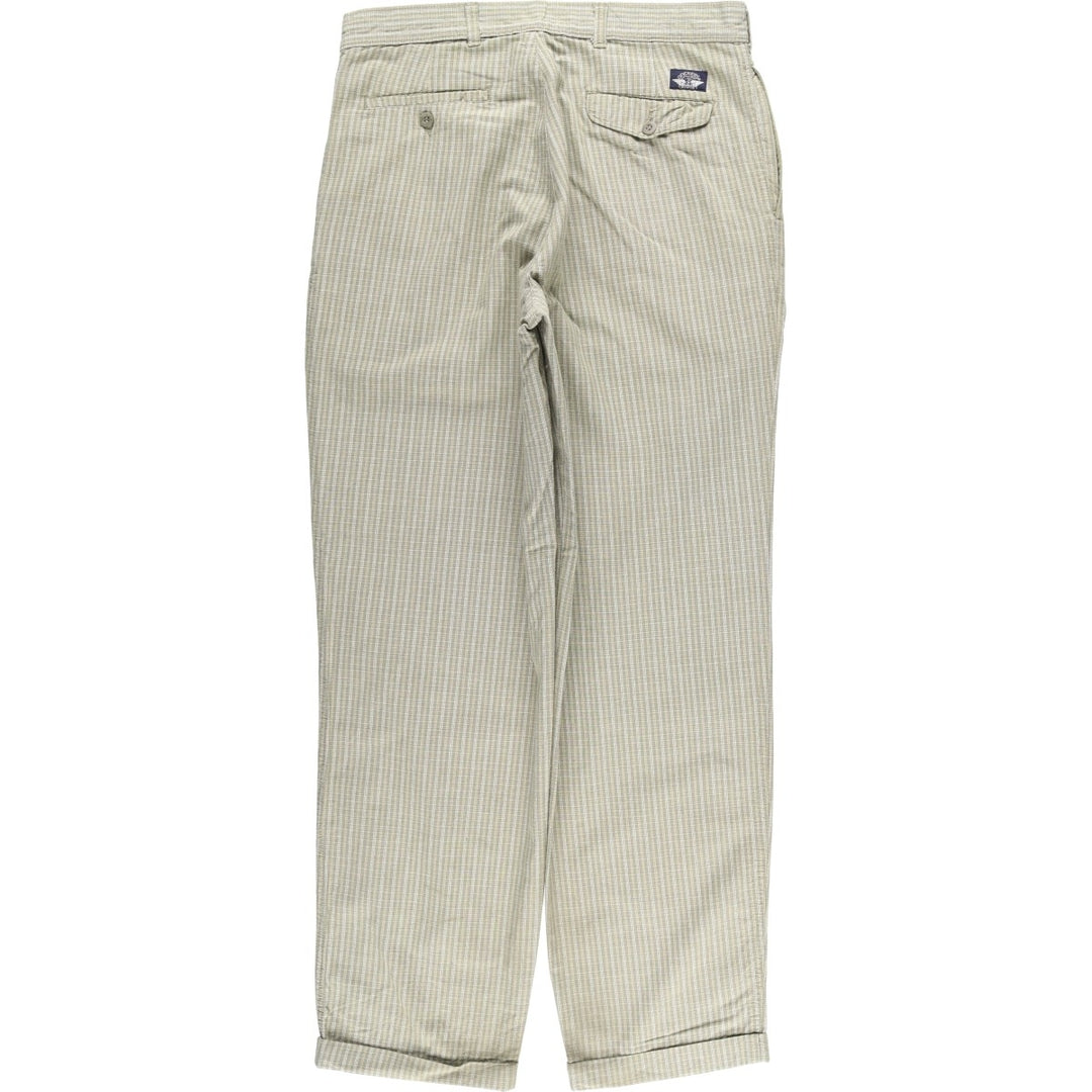 Dockers Class A Check Pattern Two-Pleated Cotton Slacks, Made in the USA, Men's, Size W34, Vintage cotton Beige type Vintage Second Hand