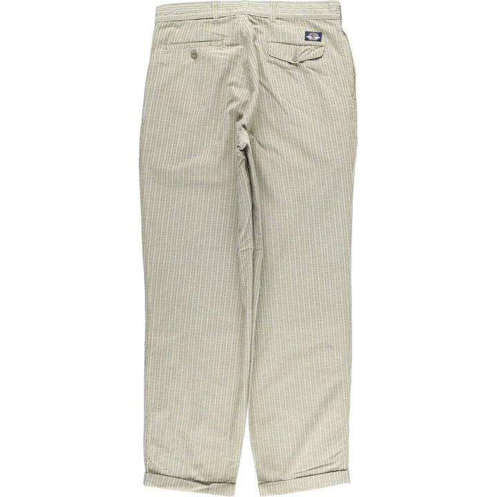 Dockers Class A Check Pattern Two-Pleated Cotton Slacks, Made in the USA, Men's, Size W34, Vintage cotton Beige type Vintage Second Hand