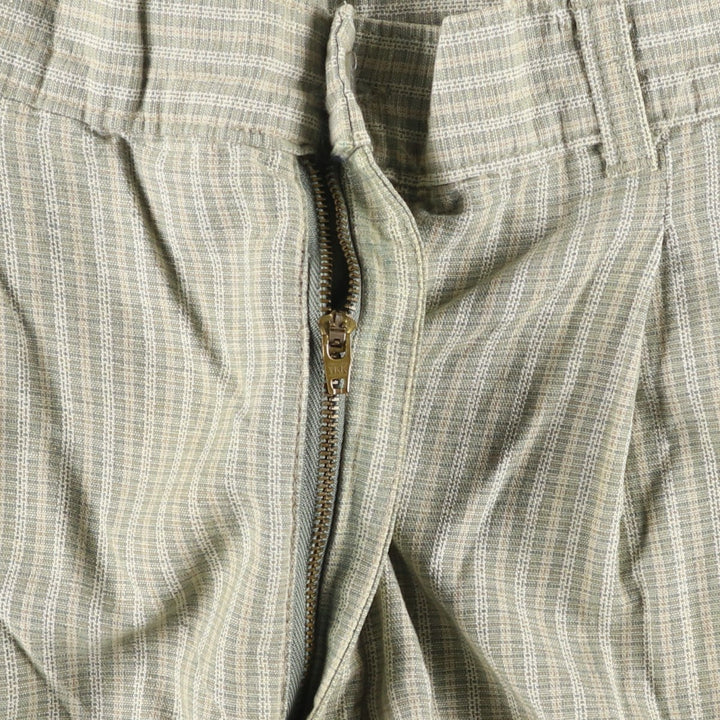 Dockers Class A Check Pattern Two-Pleated Cotton Slacks, Made in the USA, Men's, Size W34, Vintage cotton Beige type Vintage Second Hand