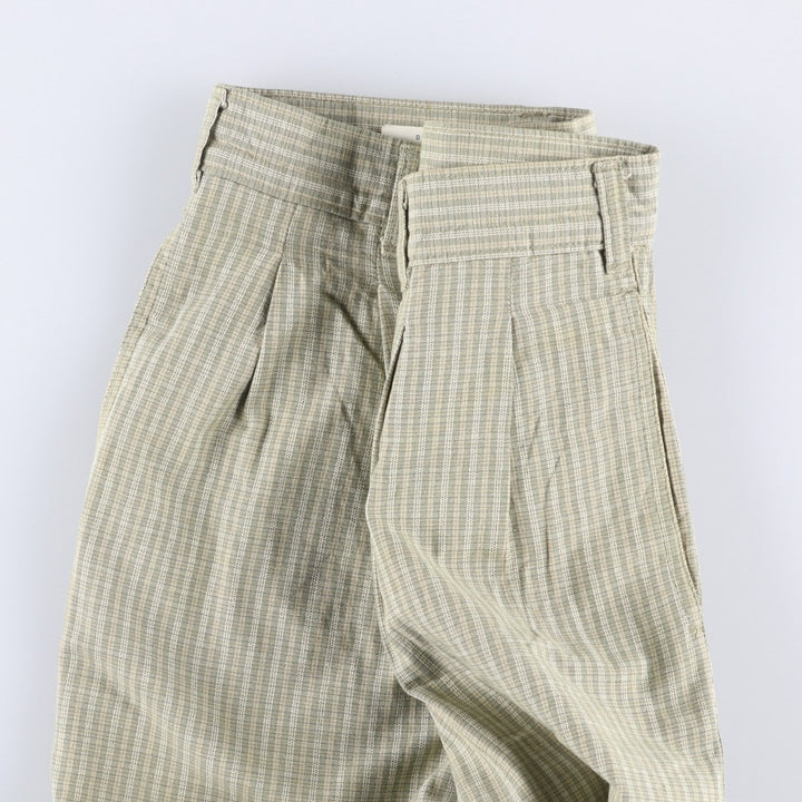 Dockers Class A Check Pattern Two-Pleated Cotton Slacks, Made in the USA, Men's, Size W34, Vintage cotton Beige type Vintage Second Hand