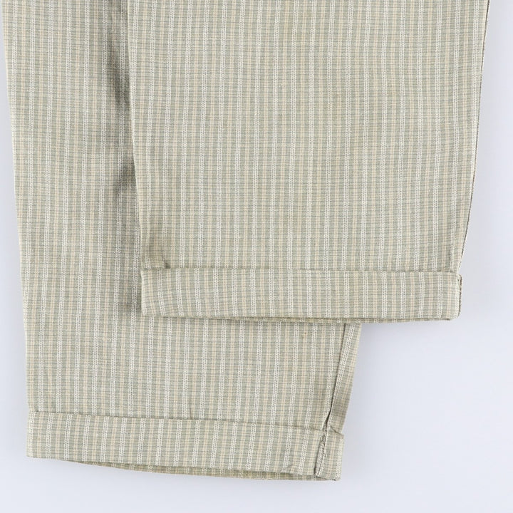 Dockers Class A Check Pattern Two-Pleated Cotton Slacks, Made in the USA, Men's, Size W34, Vintage cotton Beige type Vintage Second Hand