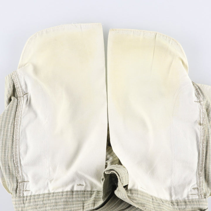 Dockers Class A Check Pattern Two-Pleated Cotton Slacks, Made in the USA, Men's, Size W34, Vintage cotton Beige type Vintage Second Hand