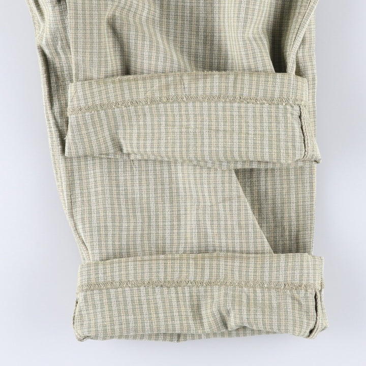Dockers Class A Check Pattern Two-Pleated Cotton Slacks, Made in the USA, Men's, Size W34, Vintage cotton Beige type Vintage Second Hand