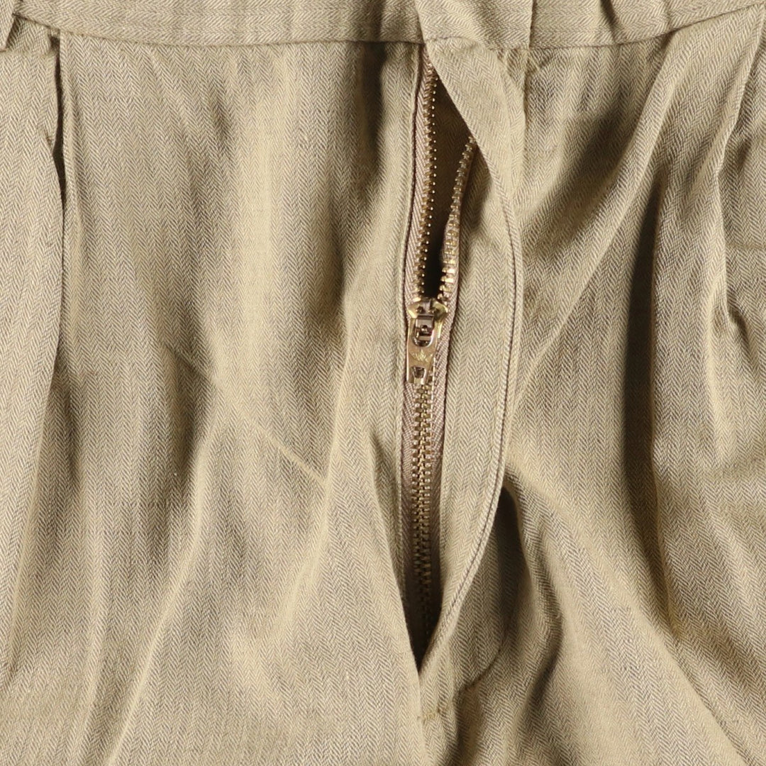 Dockers Premium Two-Pleated Linen Pants, Men's Size 35 linen brown type Vintage Second Hand