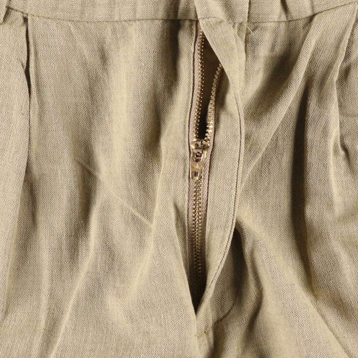 Dockers Premium Two-Pleated Linen Pants, Men's Size 35 linen brown type Vintage Second Hand