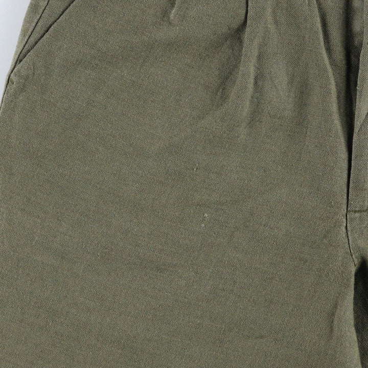 2000'S Dockers Premium Pleated Relaxed Fit Two-Pleated Linen Pants, Men's Size 35 linen Khaki type sage green Vintage Second Hand