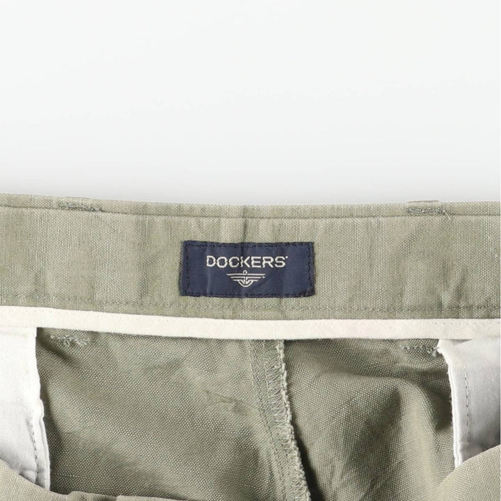 Dockers linen pants, slacks, men's size W37 cotton Khaki type sage green Vintage Second Hand